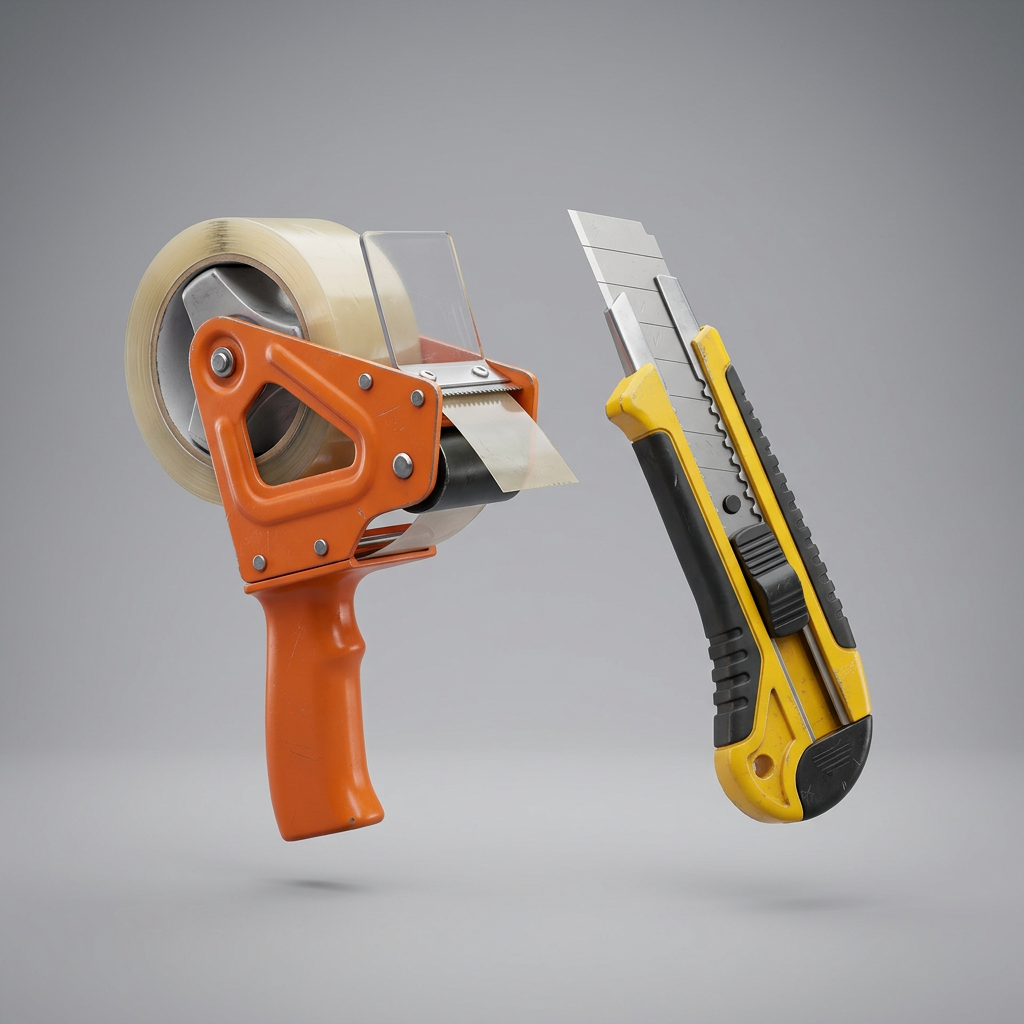 Tape Gun and Box Cutter